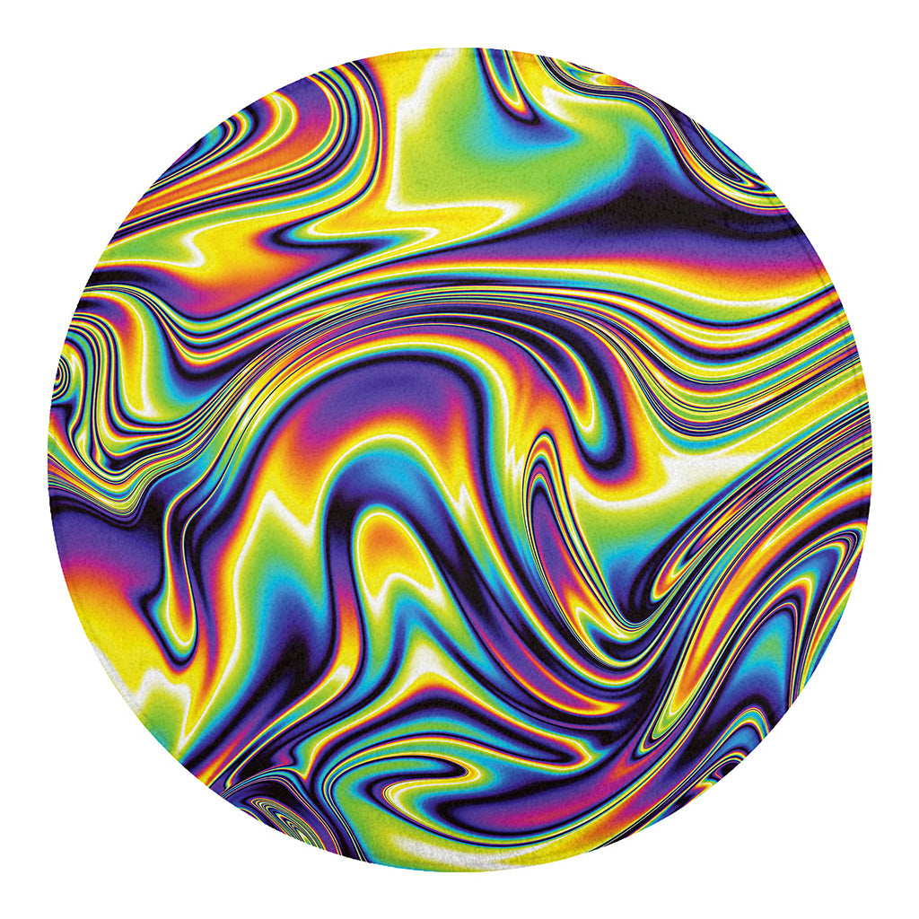 Psychedelic Gradient Print Round Blanket