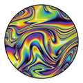 Psychedelic Gradient Print Round Floor Mat