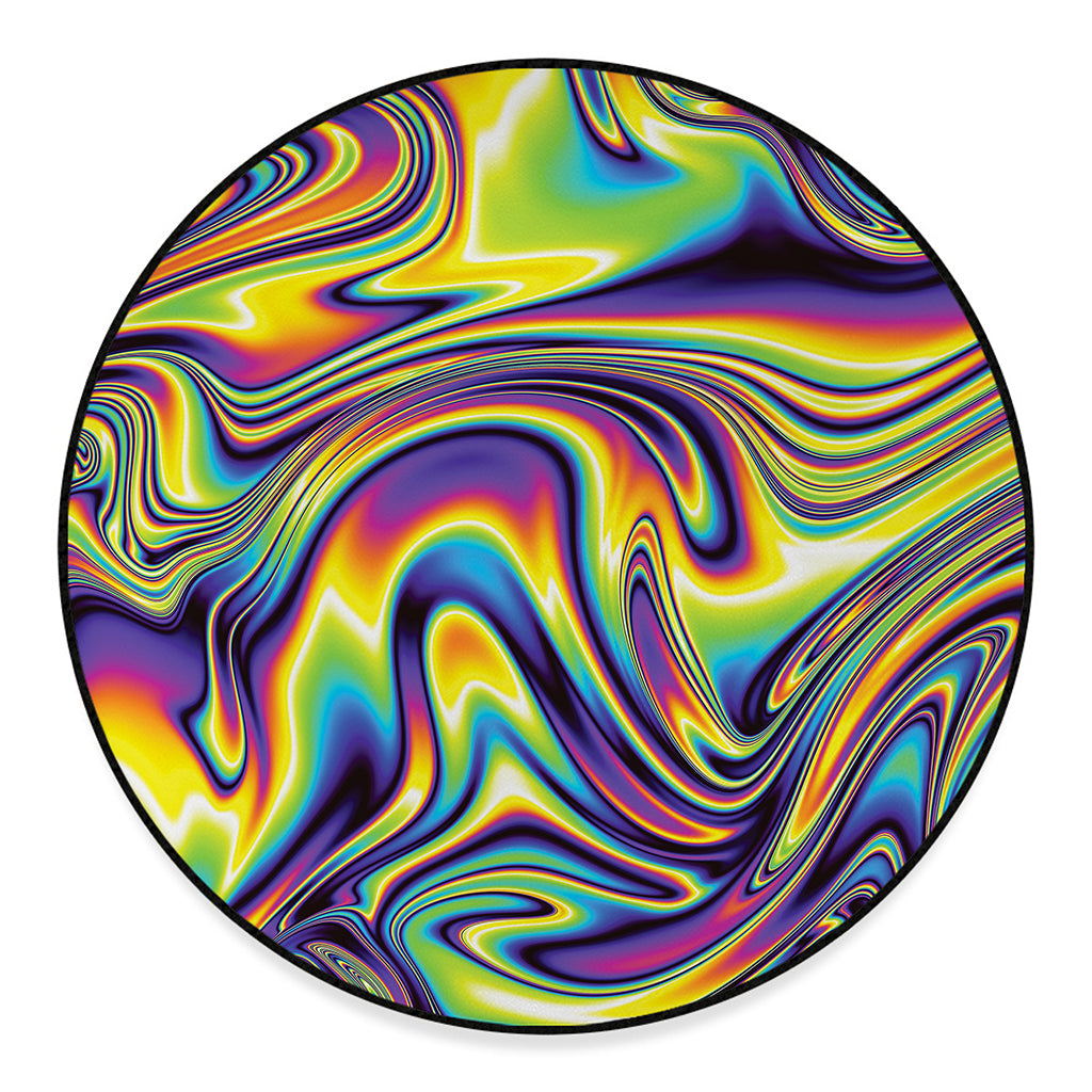 Psychedelic Gradient Print Round Floor Mat