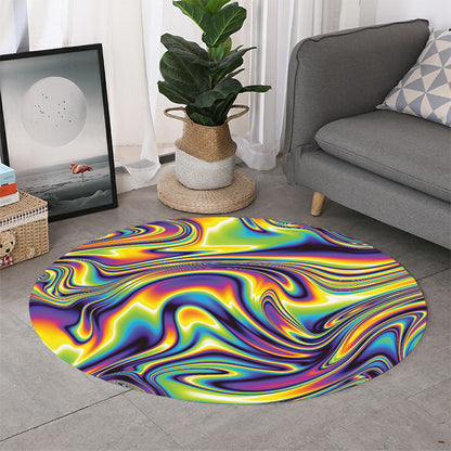 Psychedelic Gradient Print Round Rug