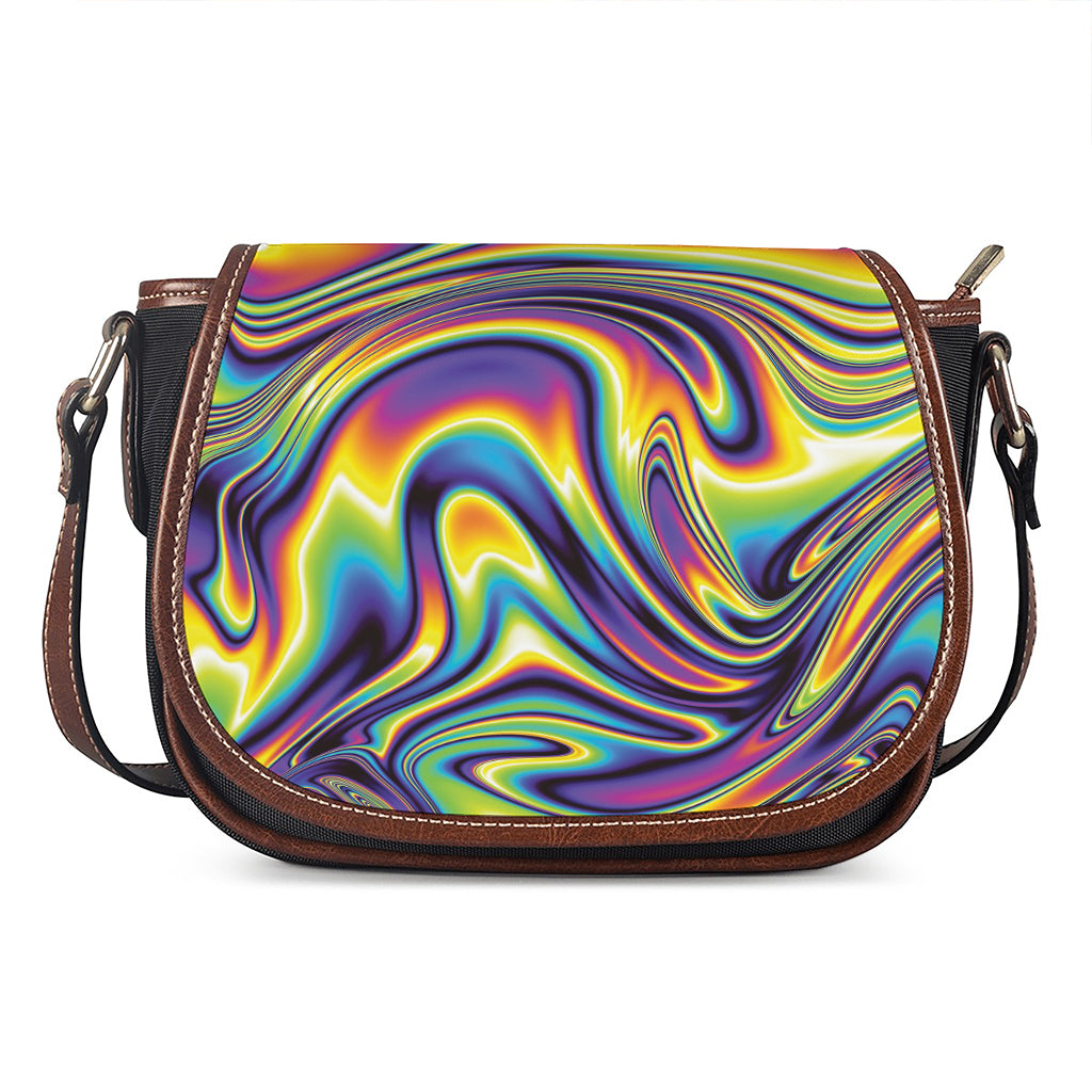 Psychedelic Gradient Print Saddle Bag