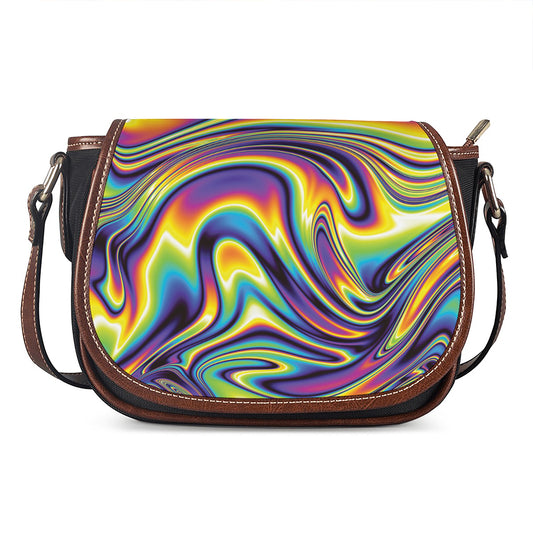 Psychedelic Gradient Print Saddle Bag