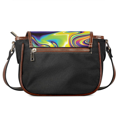 Psychedelic Gradient Print Saddle Bag