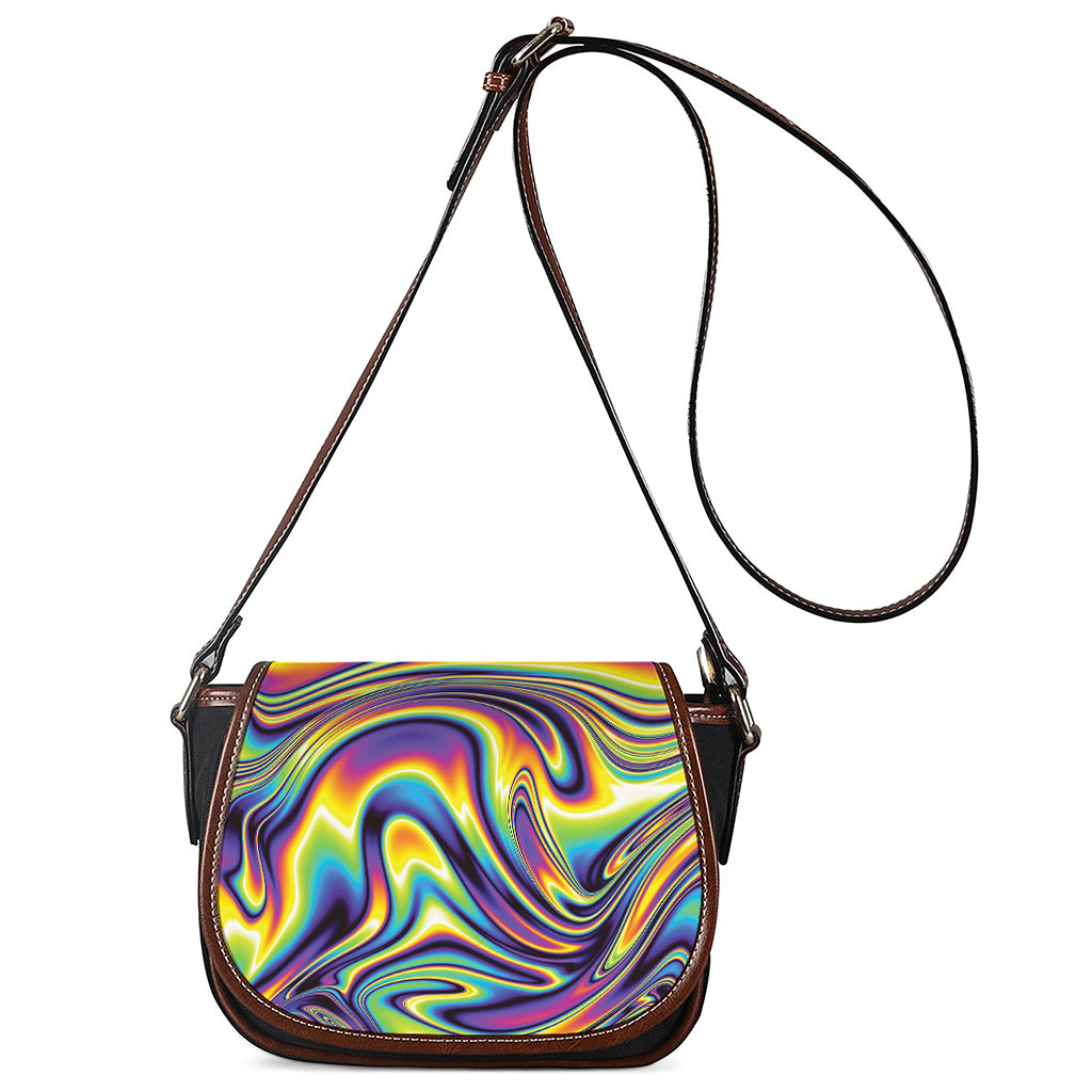 Psychedelic Gradient Print Saddle Bag