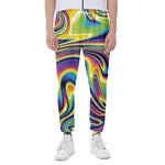 Psychedelic Gradient Print Scuba Joggers