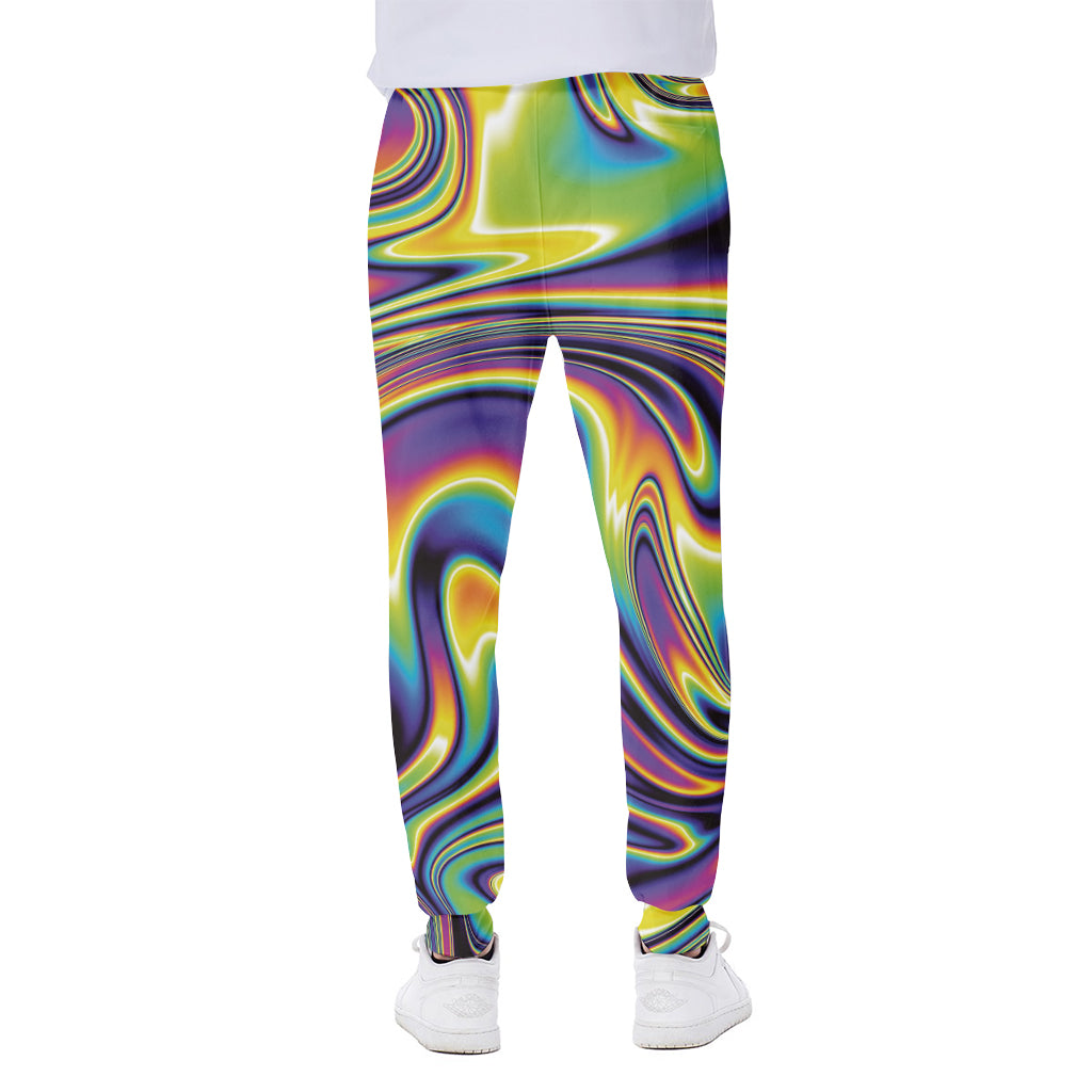 Psychedelic Gradient Print Scuba Joggers