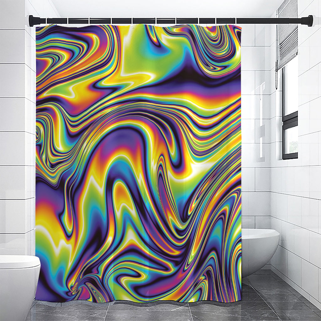 Psychedelic Gradient Print Shower Curtain