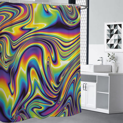 Psychedelic Gradient Print Shower Curtain