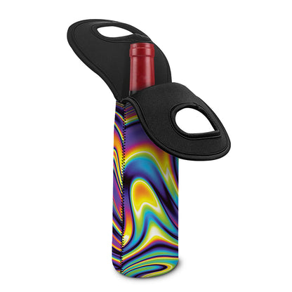 Psychedelic Gradient Print Single Neoprene Wine Tote