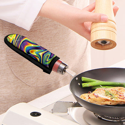 Psychedelic Gradient Print Skillet Handle Cover
