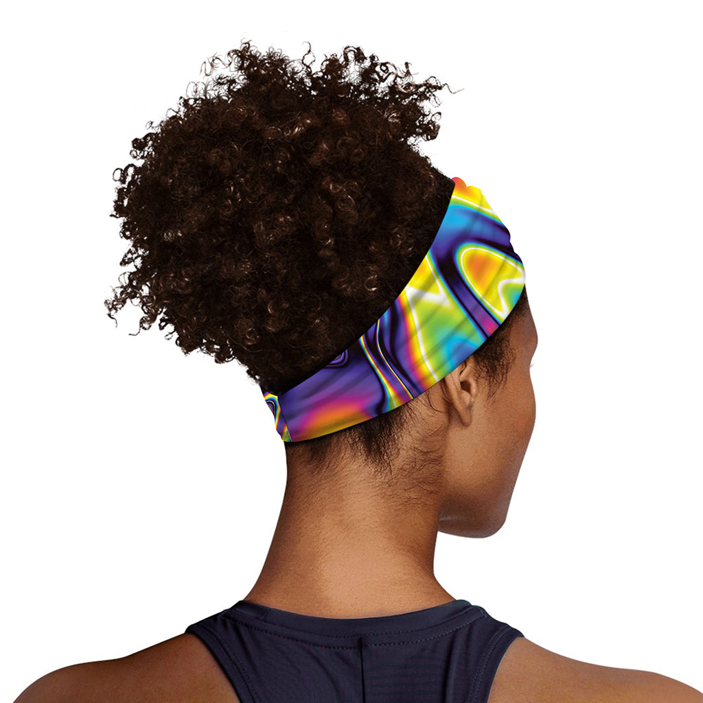 Psychedelic Gradient Print Sports Headband