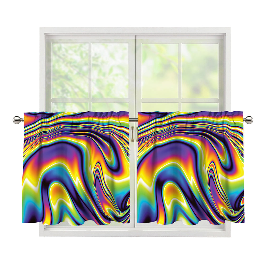 Psychedelic Gradient Print Tier Curtains