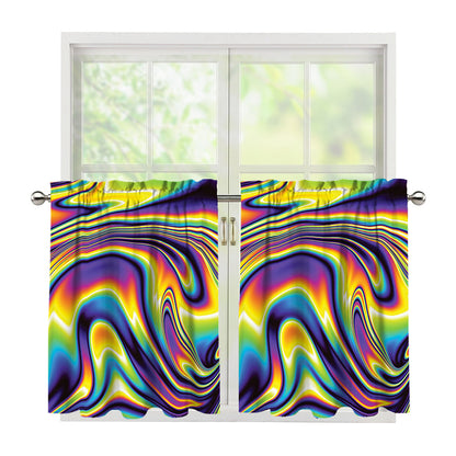 Psychedelic Gradient Print Tier Curtains