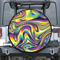 Psychedelic Gradient Print Tire Cover