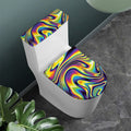 Psychedelic Gradient Print Toilet Lid And Tank Cover Set
