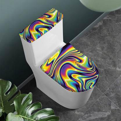 Psychedelic Gradient Print Toilet Lid And Tank Cover Set