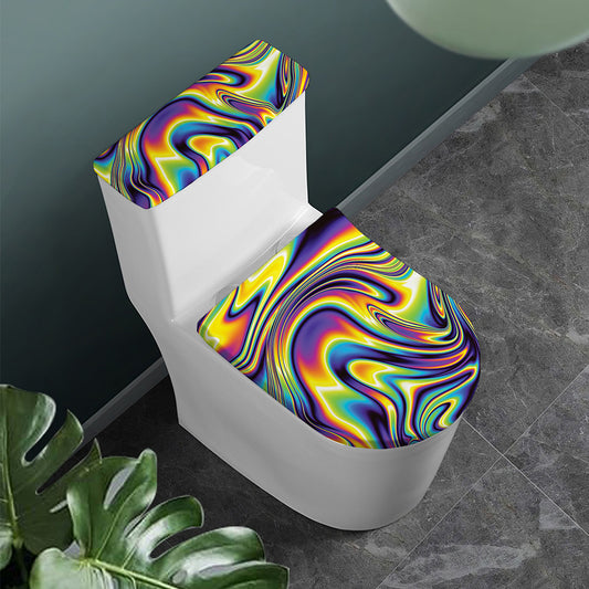 Psychedelic Gradient Print Toilet Lid And Tank Cover Set