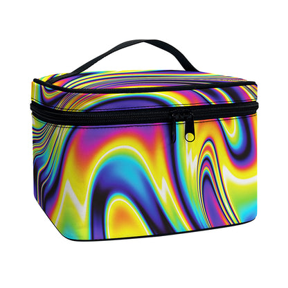 Psychedelic Gradient Print Travel Makeup Bag