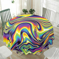 Psychedelic Gradient Print Waterproof Round Tablecloth