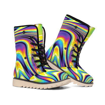 Psychedelic Gradient Print Winter Boots