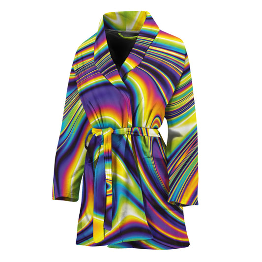 Psychedelic Gradient Print Women's Bathrobe