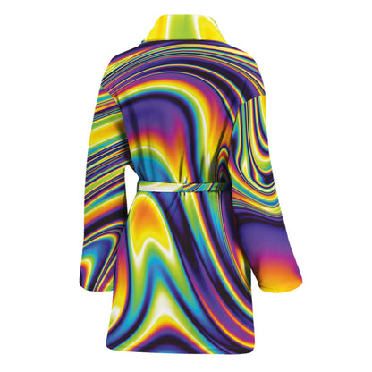 Psychedelic Gradient Print Women's Bathrobe