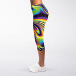 Psychedelic Gradient Print Women's Capri Leggings