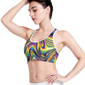 Psychedelic Gradient Print Women's Sports Bra
