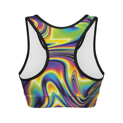 Psychedelic Gradient Print Women's Sports Bra