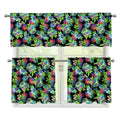 Psychedelic Hawaiian Flower Print 3 Piece Kitchen Curtains