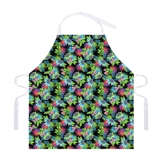 Psychedelic Hawaiian Flower Print Adjustable Apron