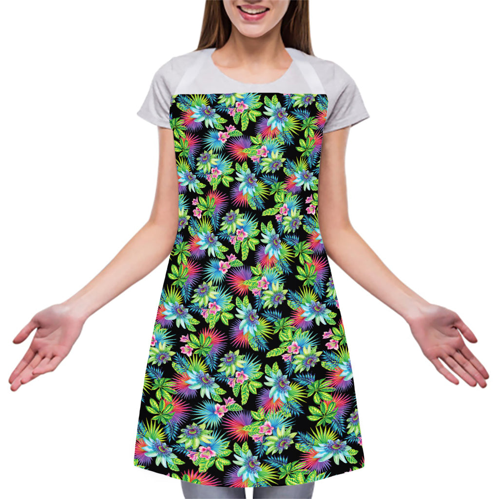 Psychedelic Hawaiian Flower Print Adjustable Apron