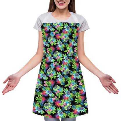 Psychedelic Hawaiian Flower Print Adjustable Apron