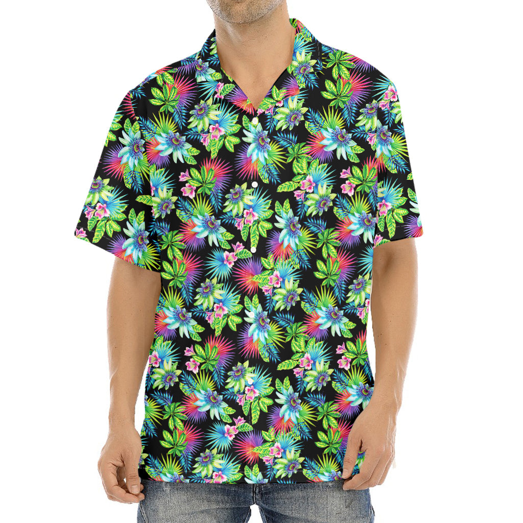 Psychedelic Hawaiian Flower Print Aloha Shirt