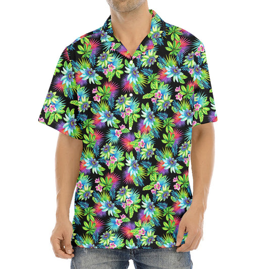 Psychedelic Hawaiian Flower Print Aloha Shirt
