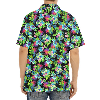 Psychedelic Hawaiian Flower Print Aloha Shirt