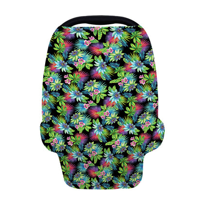 Psychedelic Hawaiian Flower Print Baby Seat Cover