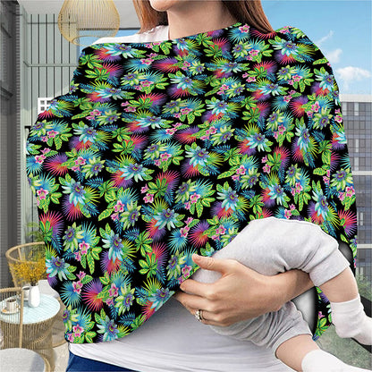 Psychedelic Hawaiian Flower Print Baby Seat Cover