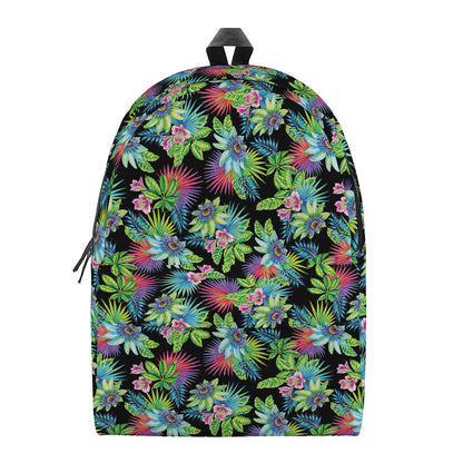 Psychedelic Hawaiian Flower Print Backpack