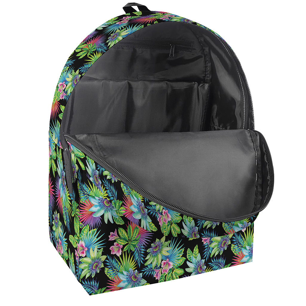 Psychedelic Hawaiian Flower Print Backpack