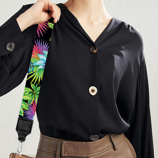 Psychedelic Hawaiian Flower Print Bag Strap