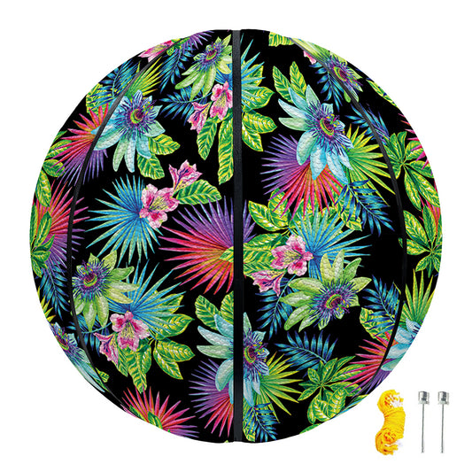 Psychedelic Hawaiian Flower Print Basketball