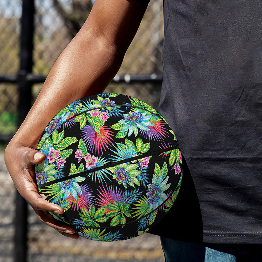 Psychedelic Hawaiian Flower Print Basketball