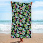 Psychedelic Hawaiian Flower Print Beach Towel