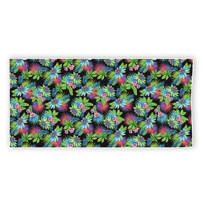 Psychedelic Hawaiian Flower Print Beach Towel