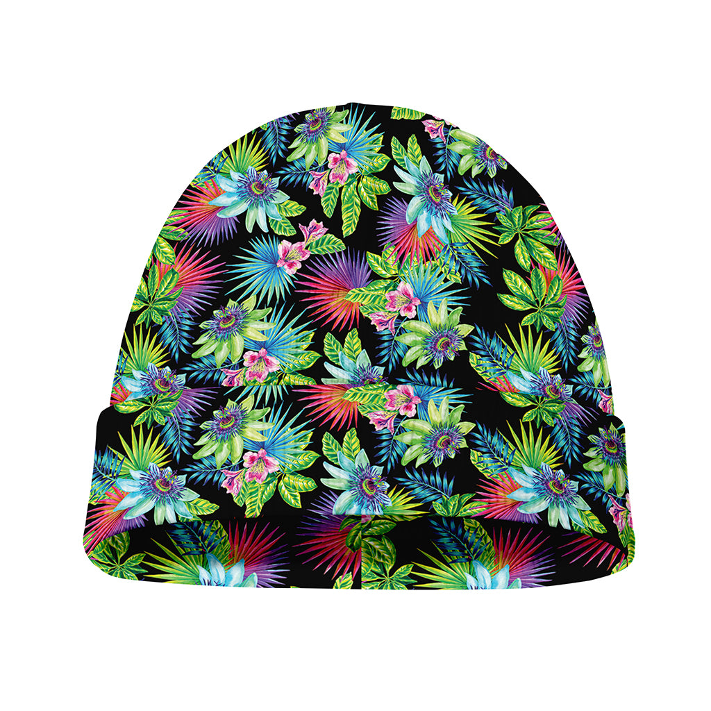 Psychedelic Hawaiian Flower Print Beanie