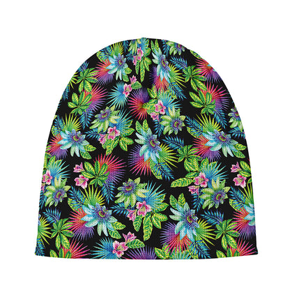 Psychedelic Hawaiian Flower Print Beanie