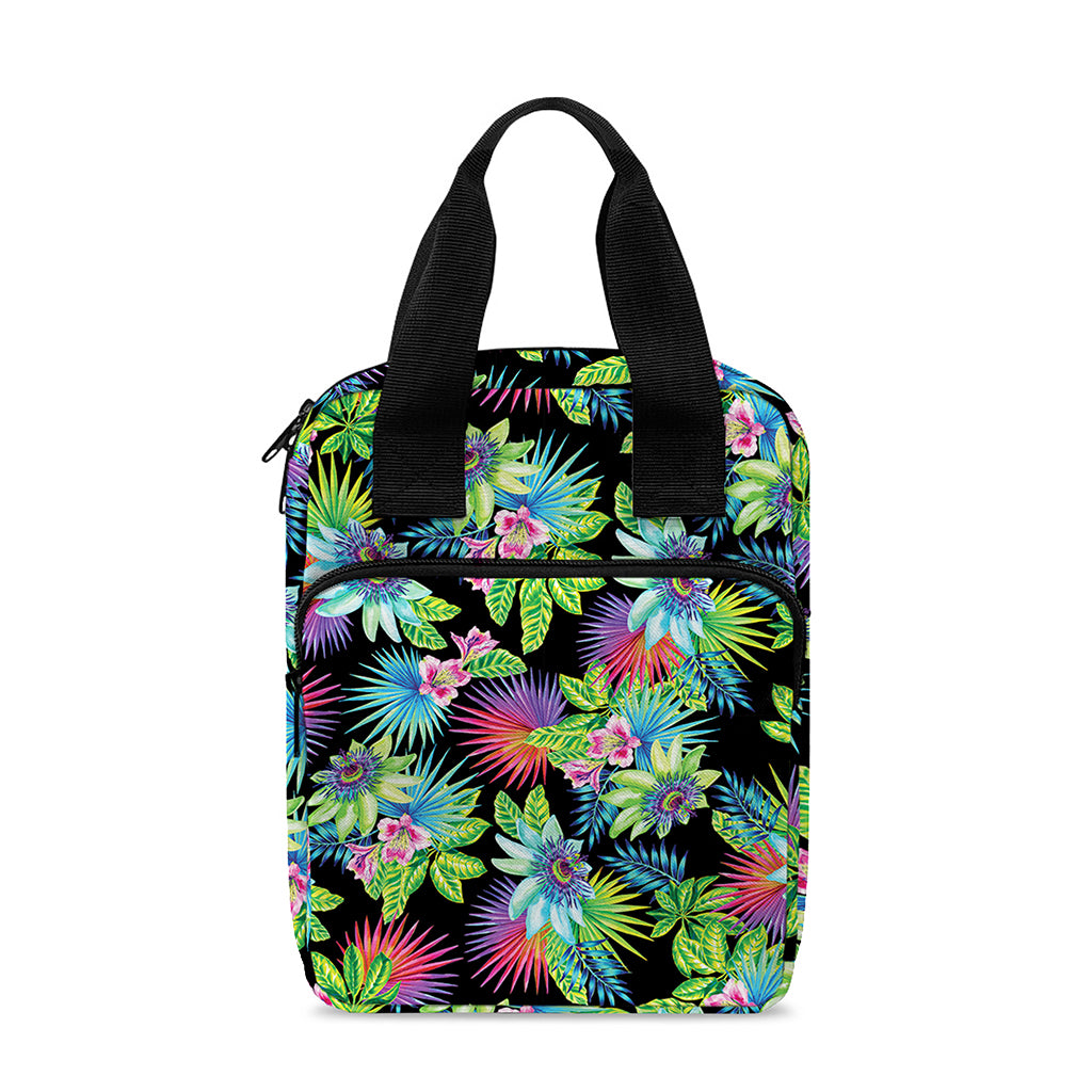 Psychedelic Hawaiian Flower Print Bible Tote Bag