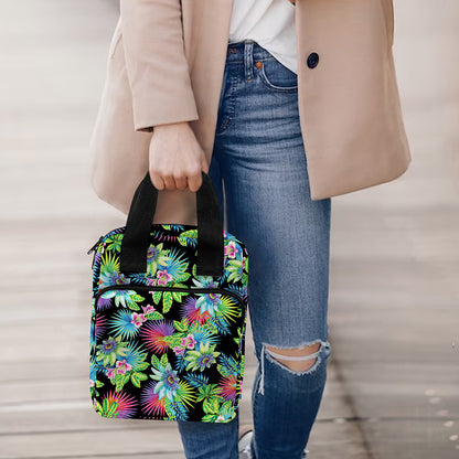 Psychedelic Hawaiian Flower Print Bible Tote Bag