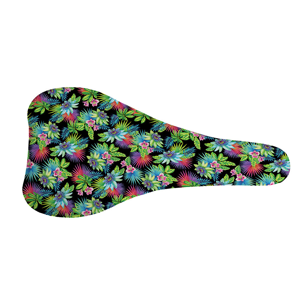 Psychedelic Hawaiian Flower Print Bicycle Seat Cover